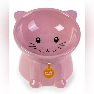 Nice Paws Tilted Cat Bowl - Pink Elevated New